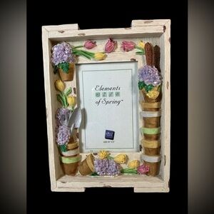 Russ Berrie Black and Tan Handcrafted Elements Of Spring Photo Picture Frame